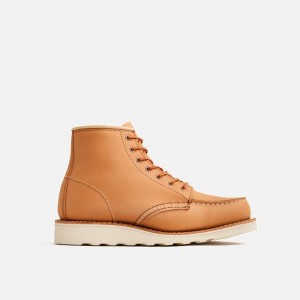 Red Wing 6-Inch Classic Moc Corta Boot in Tan Boundary Cuero Marrom | MYQ-980316