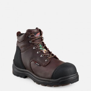 Red Wing King Puntera 6-inch Impermeables CSA Seguridad Puntera Boot Negros Marrom | ILU-134275