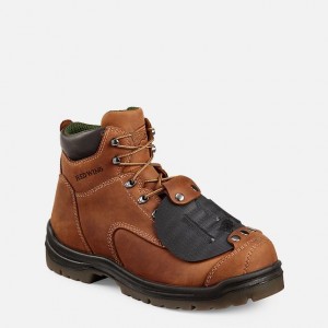 Red Wing King Puntera 6-inch Seguridad Puntera Metguard Boot Marrom | KLJ-187924