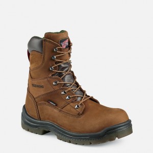 Red Wing King Puntera 8-inch Impermeables Seguridad Puntera Boot Marrom | RPJ-435781