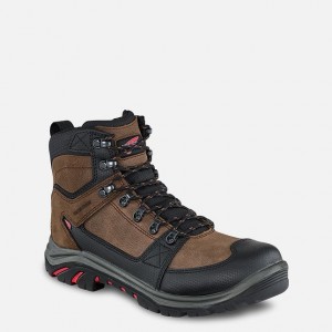 Red Wing Tradesman 6-inch Impermeables Soft Puntera Boot Negros Rojos | UXM-620893