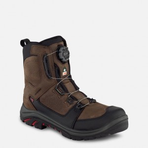 Red Wing Tradesman 8-inch BOA Impermeables CSA Seguridad Puntera Boot Negros Rojos | BNT-982461