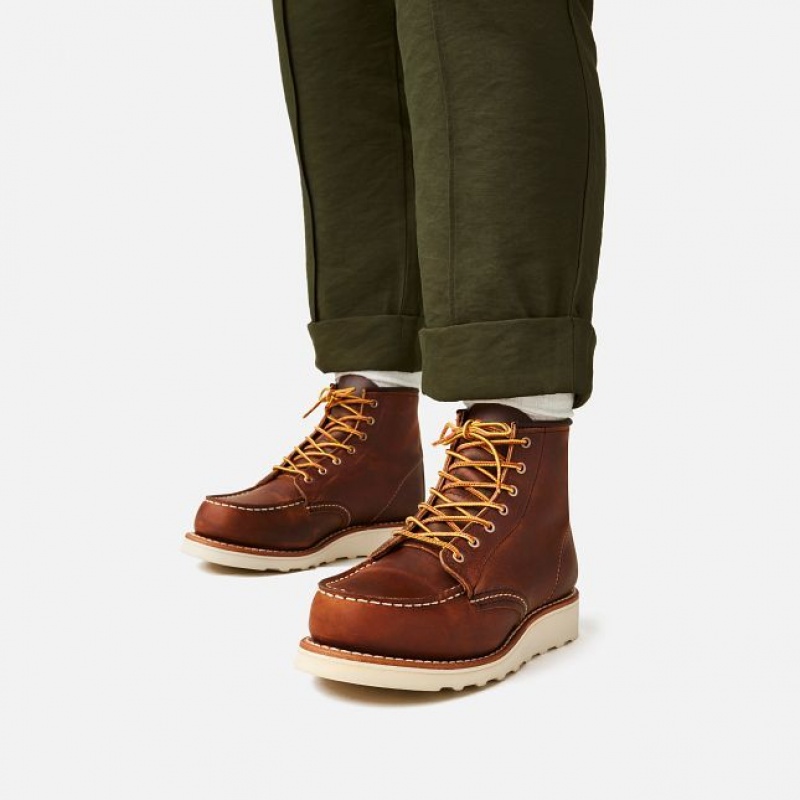 Red Wing 6-Inch Classic Moc Corta Boot in Copper Rough & Tough Cuero Cobra | LYC-069352