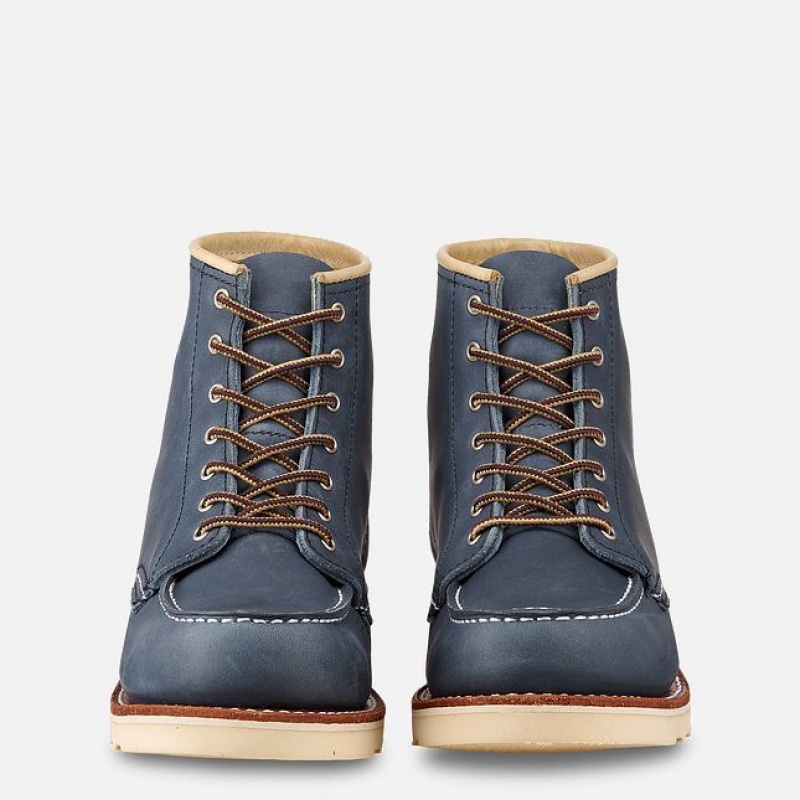 Red Wing 6-Inch Classic Moc Corta Boot in Indigo Legacy Cuero Azules | EZJ-208734