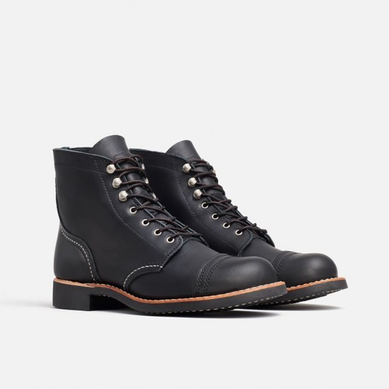 Red Wing Iron Ranger Corta Boot in Black Boundary Cuero Negros | CYW-106985