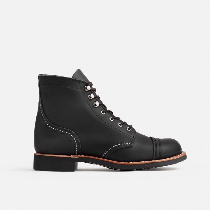 Red Wing Iron Ranger Corta Boot in Black Boundary Cuero Negros | CYW-106985