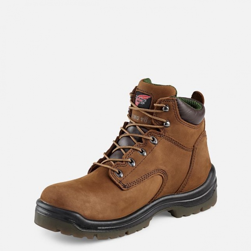 Red Wing King Puntera 6-inch Impermeables Seguridad Puntera Boot Marrom | SNR-281476