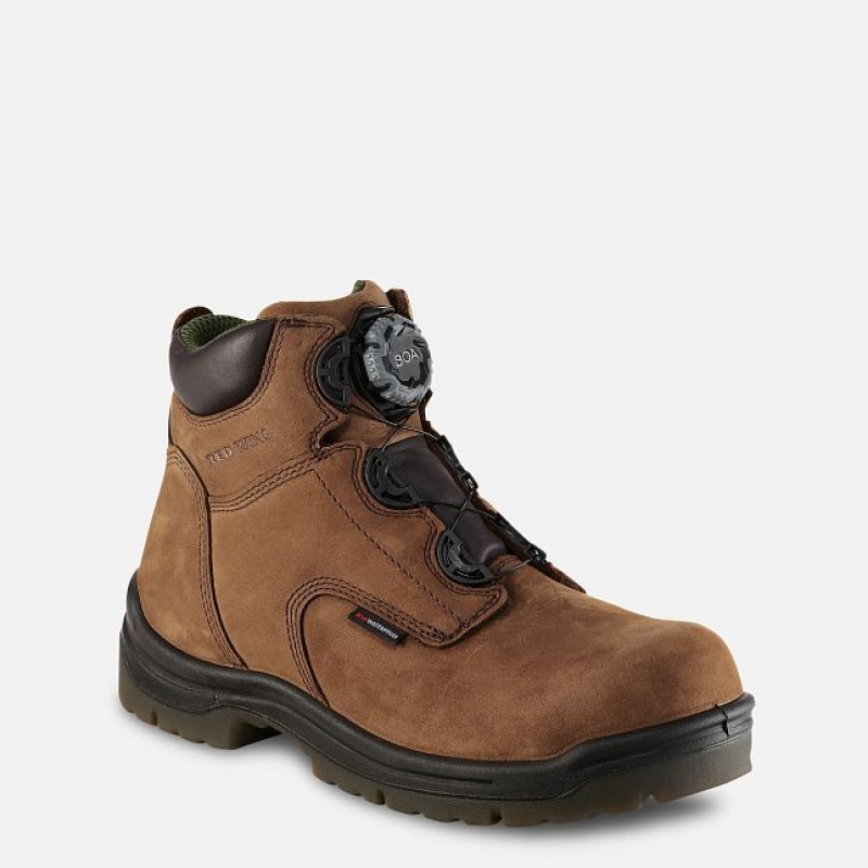 Red Wing King Puntera 6-inch Impermeables Seguridad Puntera Boot Marrom | MDG-593872