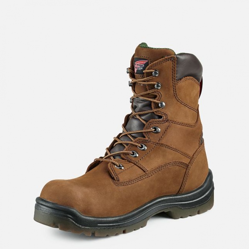 Red Wing King Puntera 8-inch Impermeables Seguridad Puntera Boot Marrom | RPJ-435781