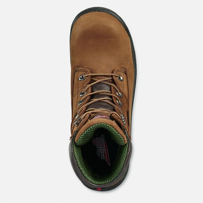 Red Wing King Puntera 8-inch Impermeables Seguridad Puntera Boot Marrom | RPJ-435781