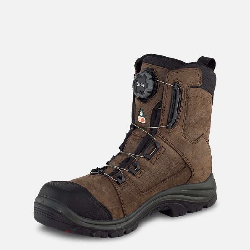 Red Wing Tradesman 8-inch BOA Impermeables CSA Seguridad Puntera Boot Negros Rojos | BNT-982461