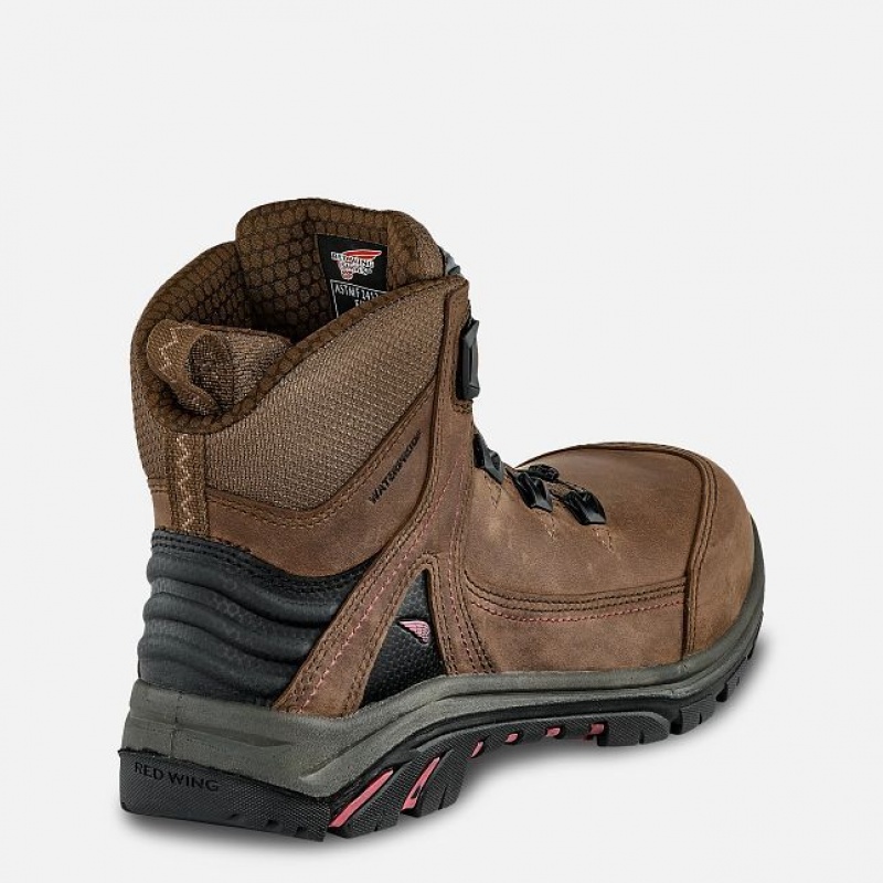 Red Wing Tradeswoman 6-inch Impermeables Seguridad Puntera Boot Negros Vino | UEM-578342