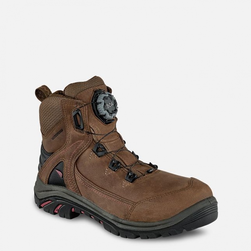 Red Wing Tradeswoman 6-inch Impermeables Seguridad Puntera Boot Negros Vino | IZC-387410