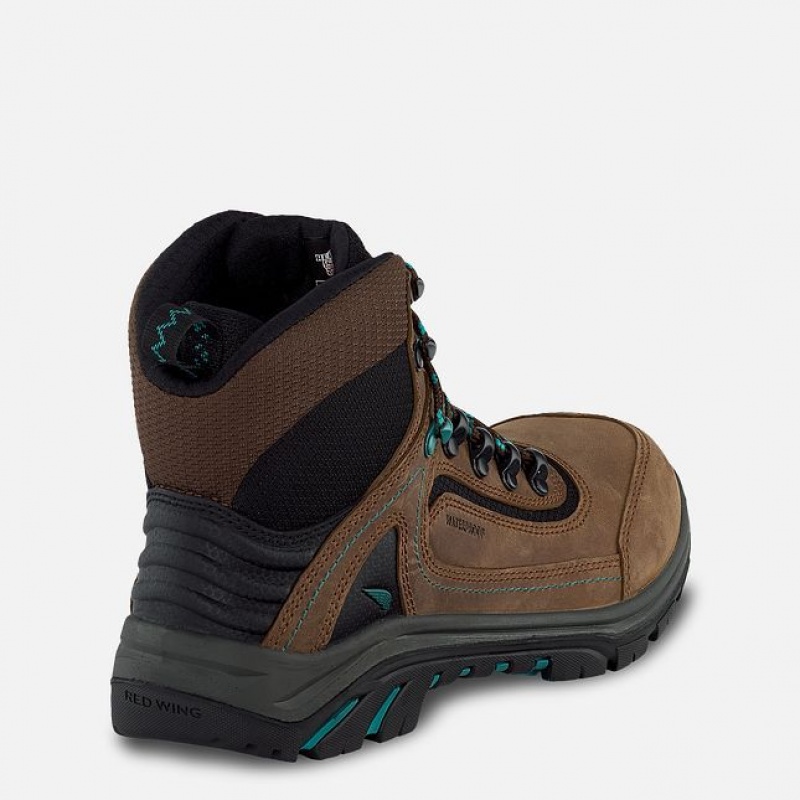 Red Wing Tradeswoman 6-inch Impermeables Seguridad Puntera Boot Negros Turquesa | AFD-617203